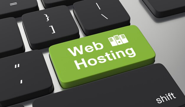 Button with inscription web hosting