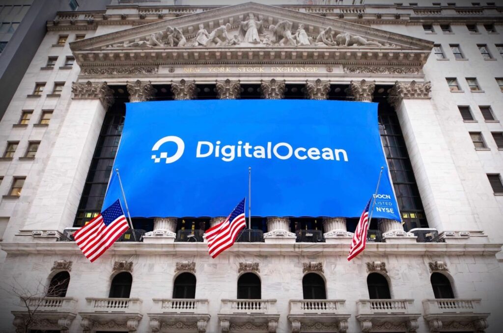 Digitalocean billboard on a bank building